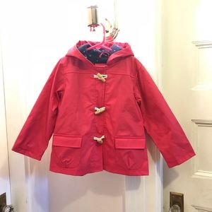 Girls Red Raincoat with Fleece Lining